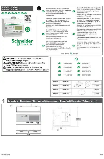 schneider施耐德iEM3455 _ iEM3465 iEM3555 _ iEM3565 - 说明书